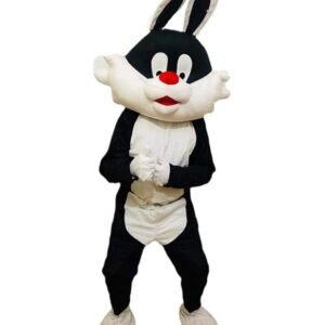 Black & White Funny Cat Cartoon Mascot Costume For Theme Birthday Party & Events | Adults | Full Size Adults