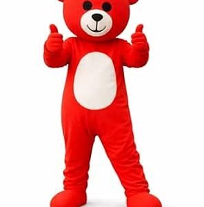 Teddy Bear Mascot Costume Red