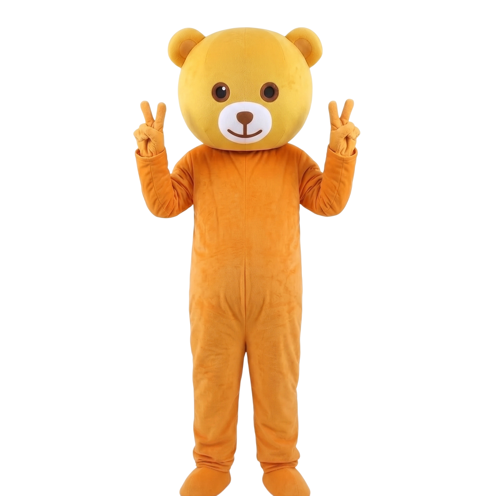Yellow Teddy Bear Mascot Costume - Image 3